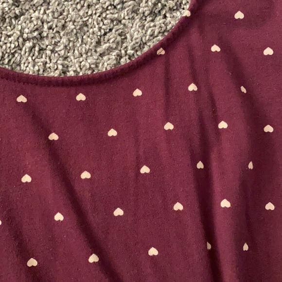 Vans burgundy dress with white hearts sz M - Picture 5 of 5